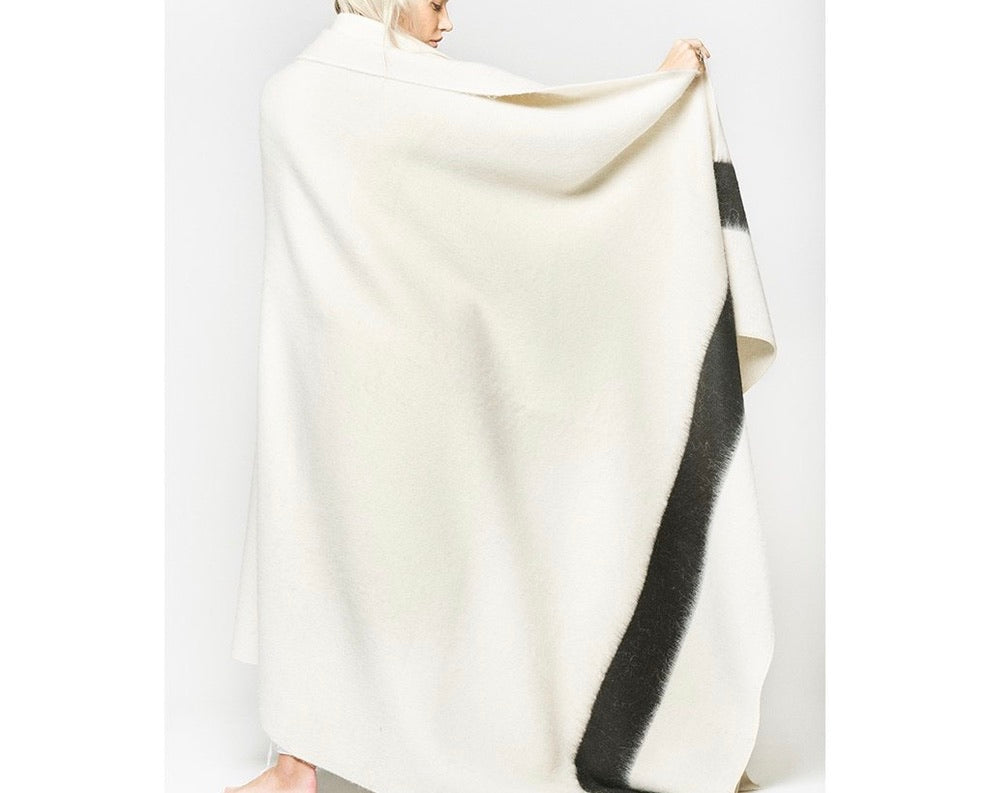 Siempre Blanket | Ivory & Black Stripe