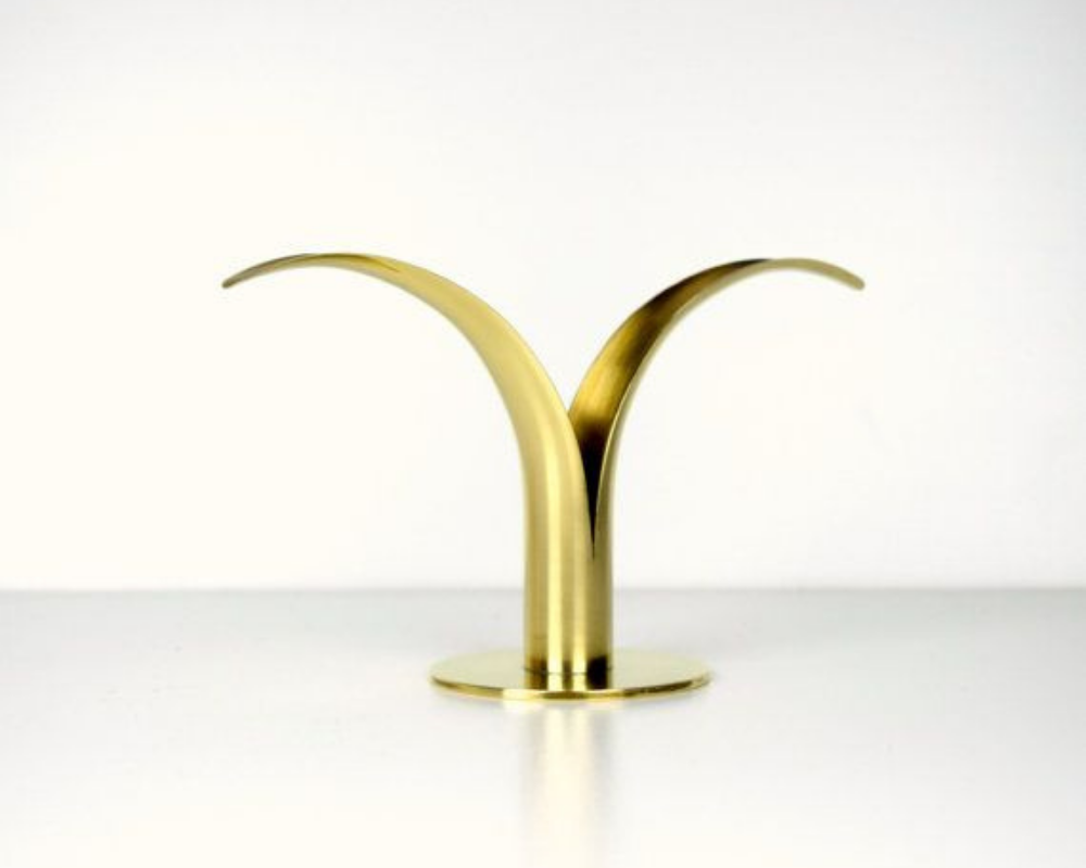 VTG Swedish LILY Brass Candle Holder | Single