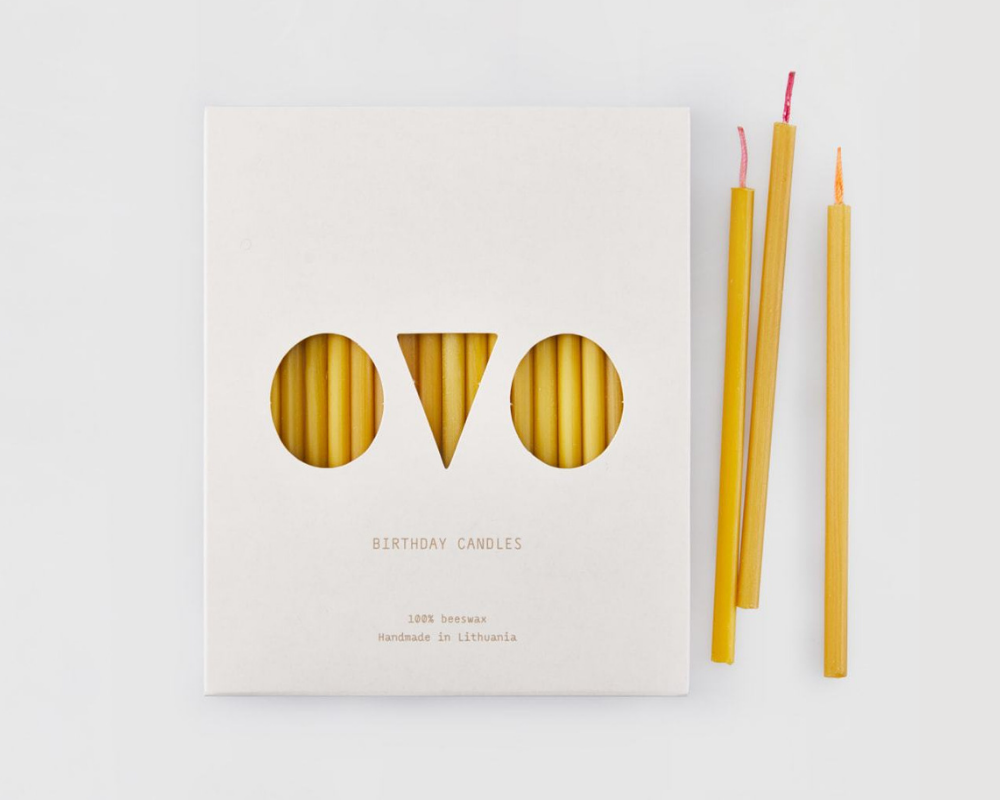 OVO Things 100% Beeswax Birthday Candles | Set of 20